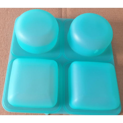 ROUND+SQUARE - MOULD 125 GM ( 4 Cavity)
